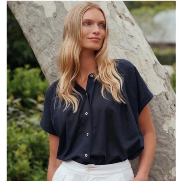 JENNI KAYNE Willow Blouse in Dark Blue - XL - Picture 13 of 13